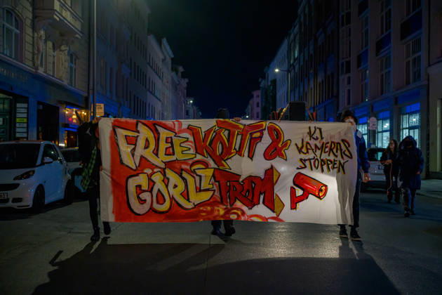 Berlin: Protest against the use of AI cameras in the area around Kottbusser Tor