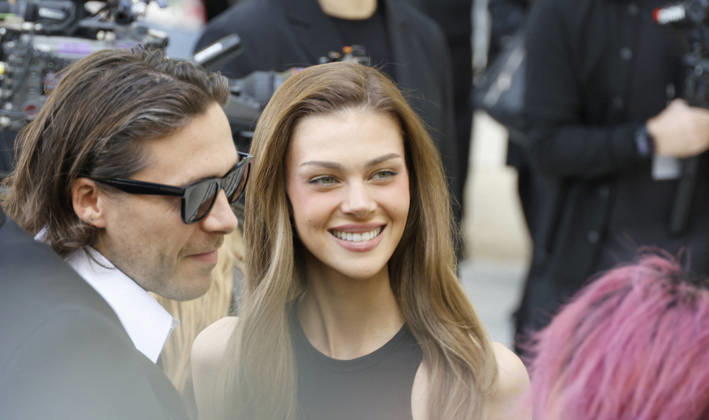Paris Fashion Week: Brooklyn Beckham and his wife Nicola Peltz at the Balenciaga fashion show