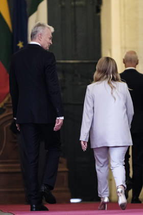Italien, Giorgia Meloni empfängt Gitanas Nauseda in Rom