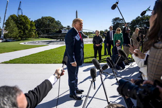 USA, Trump vor Marine-One-Abflug nach Baltimore