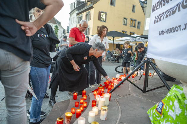 Saarland, Mahnwache gegen AfD-Landtagspräsidentenwahl in Saarbrücken