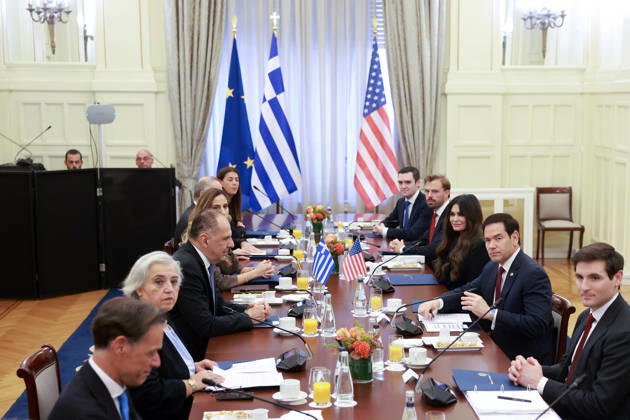 Griechenland, US-Aussenminister Marco Rubio in Athen
