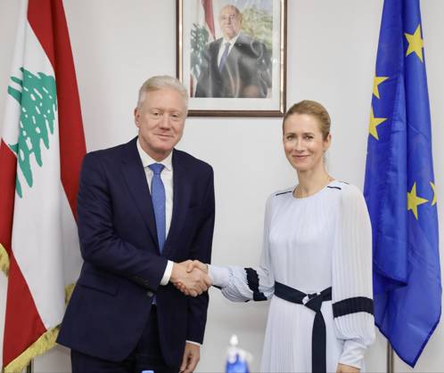 Libanon, Youssef Raggi und Kaja Kallas bei Gespräch in Beirut