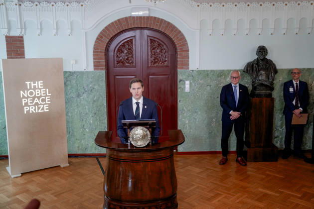 Nobel Peace Prize, press conference to announce the winner in Oslo
