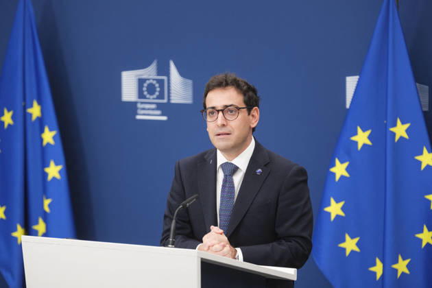 Europäische Kommission in Brüssel, Stephane Sejourne Pressekonferenz
