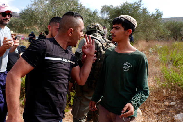 Middle East conflict, West Bank, Israeli Defence Forces prevent olive harvest near Ramallah
