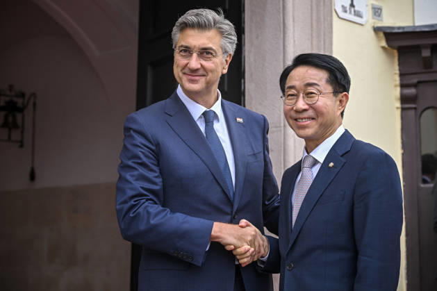 Kroatien, Andrej Plenkovic empfängt Cho Jeong-sik in Zagreb