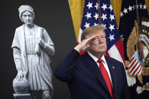 USA: Donald Trump at the Columbus Day celebrations in Washington DC