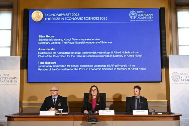 Schweden, Bekanntgabe des Wirtschaftsnobelpreises in Stockholm