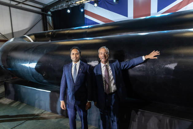 UK, Nigel Farage and Zia Yusuf at a Reform UK press conference in Kent