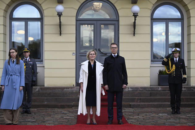Finnland, Helsinki, Alexander Stubb empfängt Estlands neue Präsidentin Ulle Madise