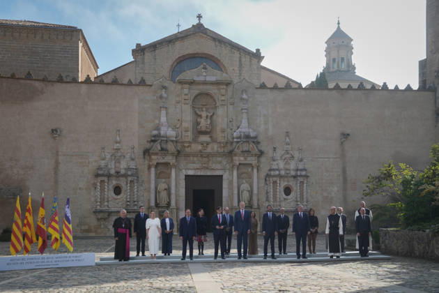 Royals: King Felipe of Spain visits the Monastery of Santa Maria de Poblet