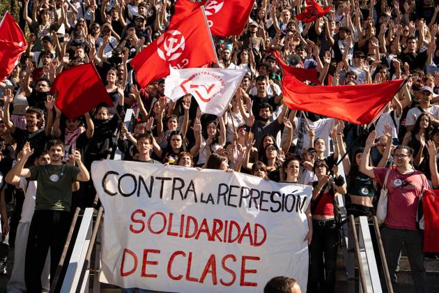 Spanien, Studierendenprotest nach Polizeigewalt in Madrid