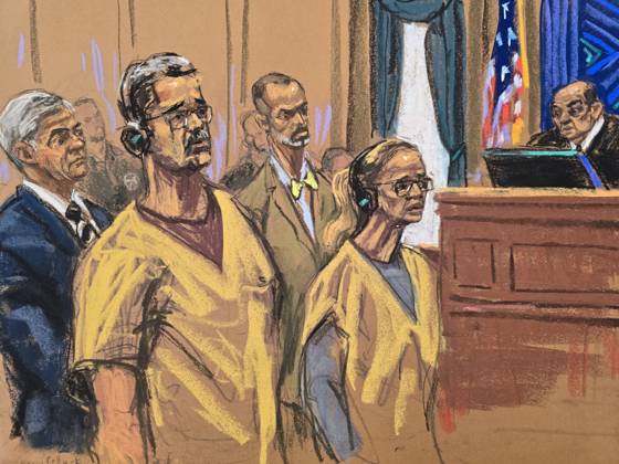 USA, Gerichtszeichnungen der Künstlerin Jane Rosenberg vom Prozess gegen Nicolas Maduro und seine Frau Cilia Flores in New York