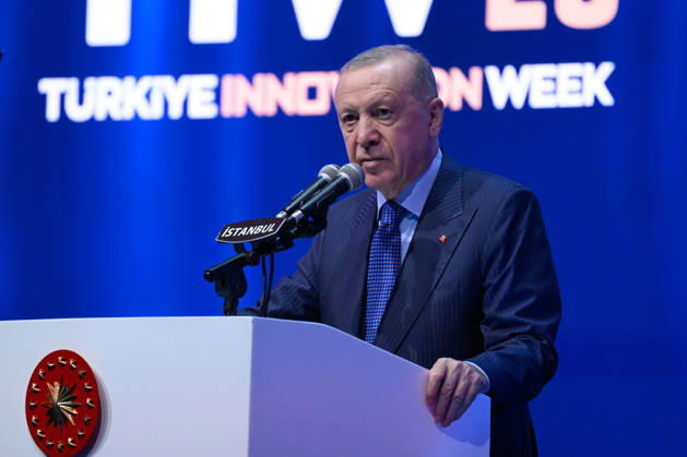 Turkey: Recep Tayyip Erdogan at an event as part of Turkiye Innovation Week in Istanbul