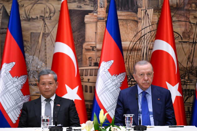 Turkey, Recep Tayyip Erdogan and the Cambodian Prime Minister Hun Manet sign a framework military agreement in Istanbul