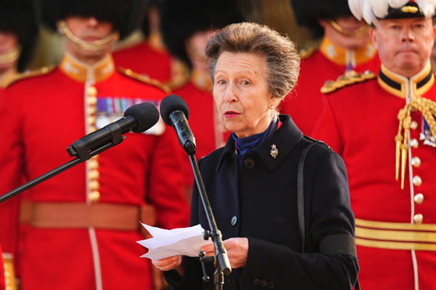 Royals: Princess Anne attends the unveiling of the Guards Memorial to mark the 100th anniversary of the Household Cavalry in London