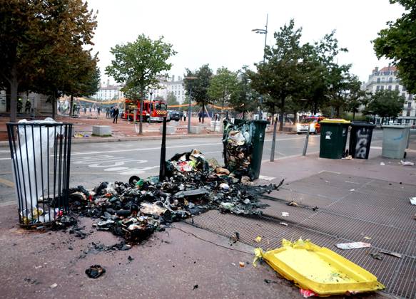 France: Damage following violent protests in Lyon