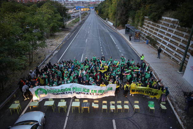 Spain, Madrid, teachers’ strike at state schools, demonstration for better working conditions