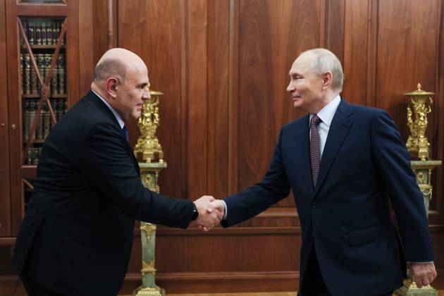 Russia: President Vladimir Putin meets Prime Minister Mikhail Mishustin in Moscow