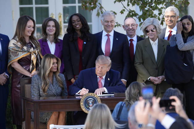 USA: Donald Trump signs an executive order on women’s health research in Washington DC