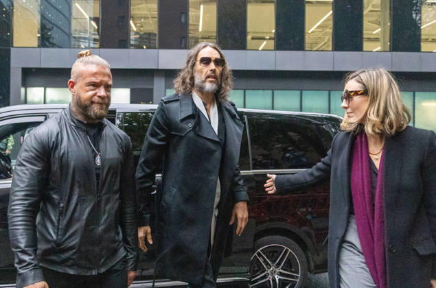 Celebrity Russell Brand appears in court in London