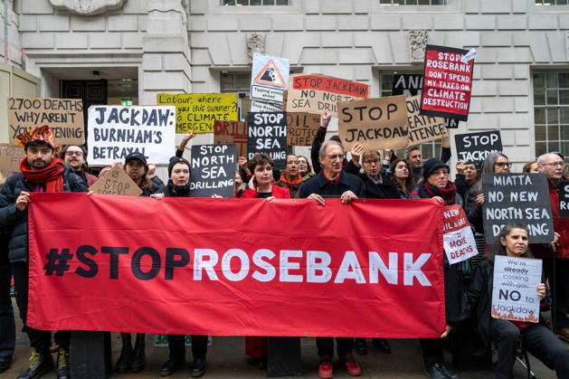United Kingdom, Fossil Free London protest against the Rosebank oil field in London