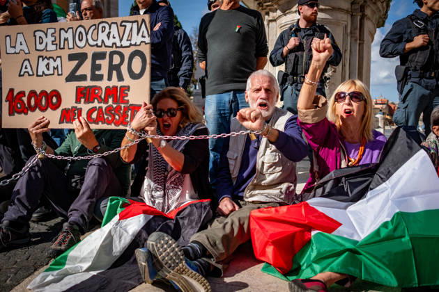 Italy: Demonstration in Rome against business dealings between municipal companies and Israeli firms