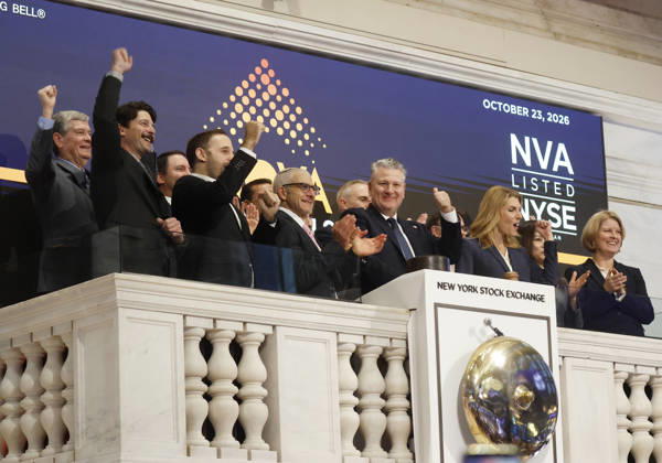 USA: Guests of Nova Minerals ring the opening bell at the New York Stock Exchange in New York