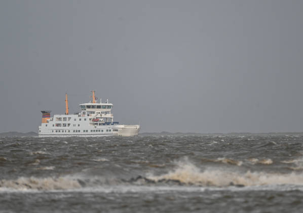 Lower Saxony, rough, choppy seas off the East Frisian islands of Juist and Norderney