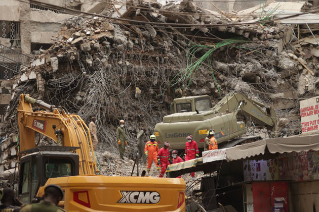 Kenya: Rescue operation following the collapse of a high-rise building in Nairobi