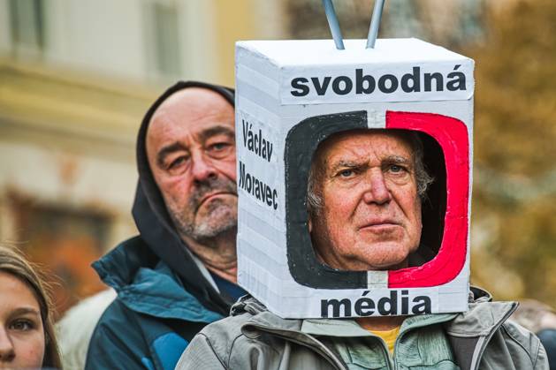 Brno, demonstration in support of independent media in the Czech Republic