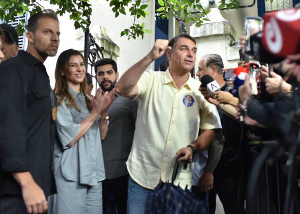 Presidential elections in Brazil, Flavio Bolsonaro casts his vote