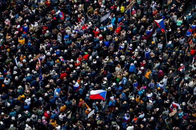 Prague, demonstration in support of independent media in the Czech Republic