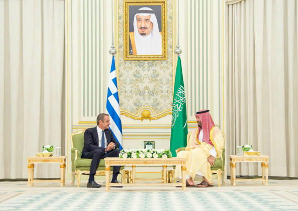 Saudi Arabia: Crown Prince Mohammed bin Salman meets Kyriakos Mitsotakis for talks in Riyadh