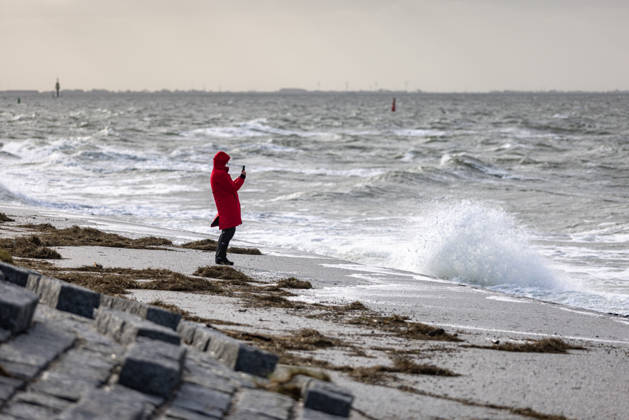 Lower Saxony, Storm Manja on the East Frisian North Sea coast
