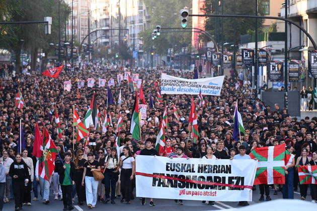 Spain: Demonstration against racism and fascism in Bilbao
