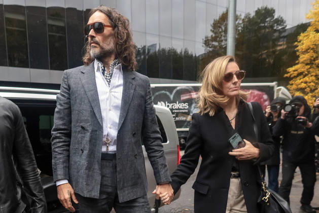 Celebrity Russell Brand appears in court in London