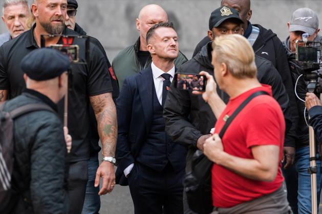 United Kingdom: Stephen Yaxley-Lennon, also known as Tommy Robinson, appears in court in London