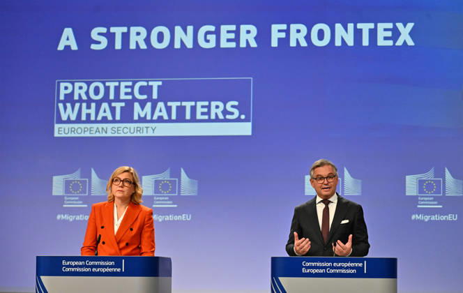 Belgium, European Commission press conference in Brussels on strengthening Frontex and digitising return procedures