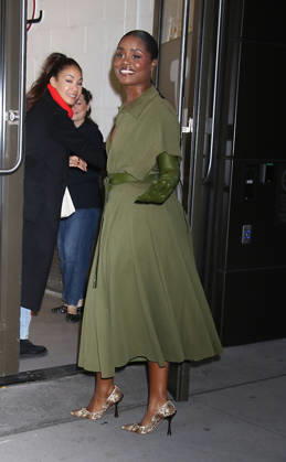 Celebrities, guests on the TV programme *Good Morning America* in New York City