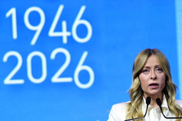 Italy, Giorgia Meloni at a Confartigianato Imprese event