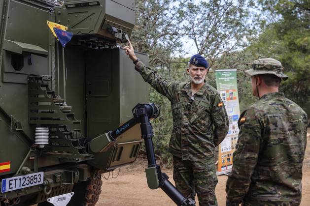 Royals: Felipe of Spain during a visit to the troops