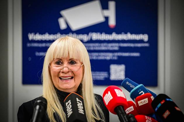 Berlin, press conference on the planned AI surveillance with Slowik Meisel and Spranger