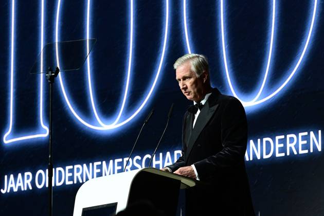 Royals: King Philippe of Belgium at the celebrations marking 100 years of entrepreneurship in Flanders, held in Antwerp
