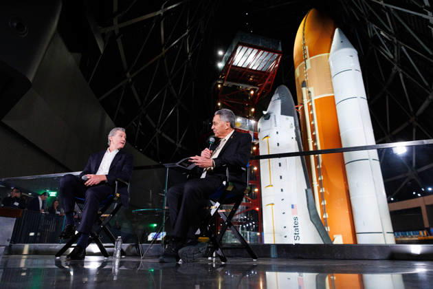 Los Angeles, media event ahead of the opening of the Samuel Oschin Air and Space Centre
