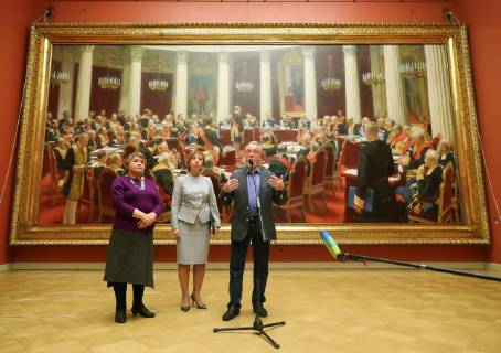 St. Petersburg, PK zur Verleihung eines Gemäldes von Ilja Repin an die Tretjakow-Galerie