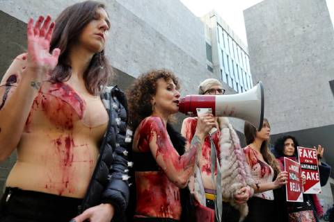 Milan, animal rights activists protest against Fashion Week