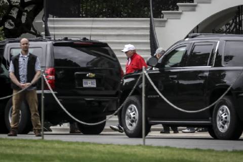Donald Trump leaves the White House for a game of golf