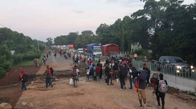 Mexico, migrants on their way north in Tapachula
